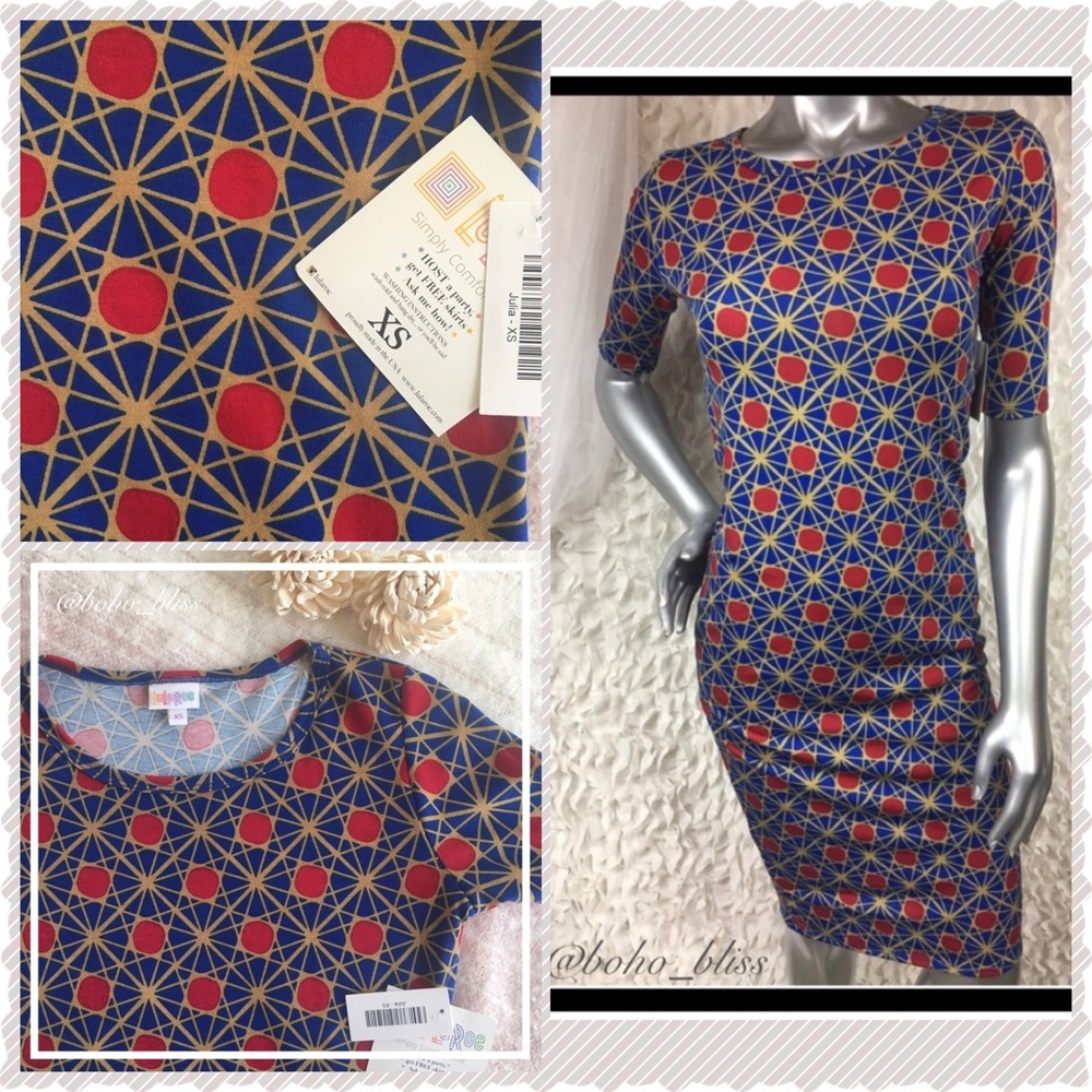 LULAROE Julia Tunic Dress Midi Geometric Tunic Dress NWT